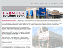 Tablet Screenshot of frontierbuildingcorp.com